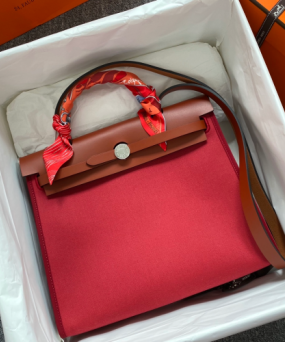 에르메스 에르백31 레드 브라운 은장